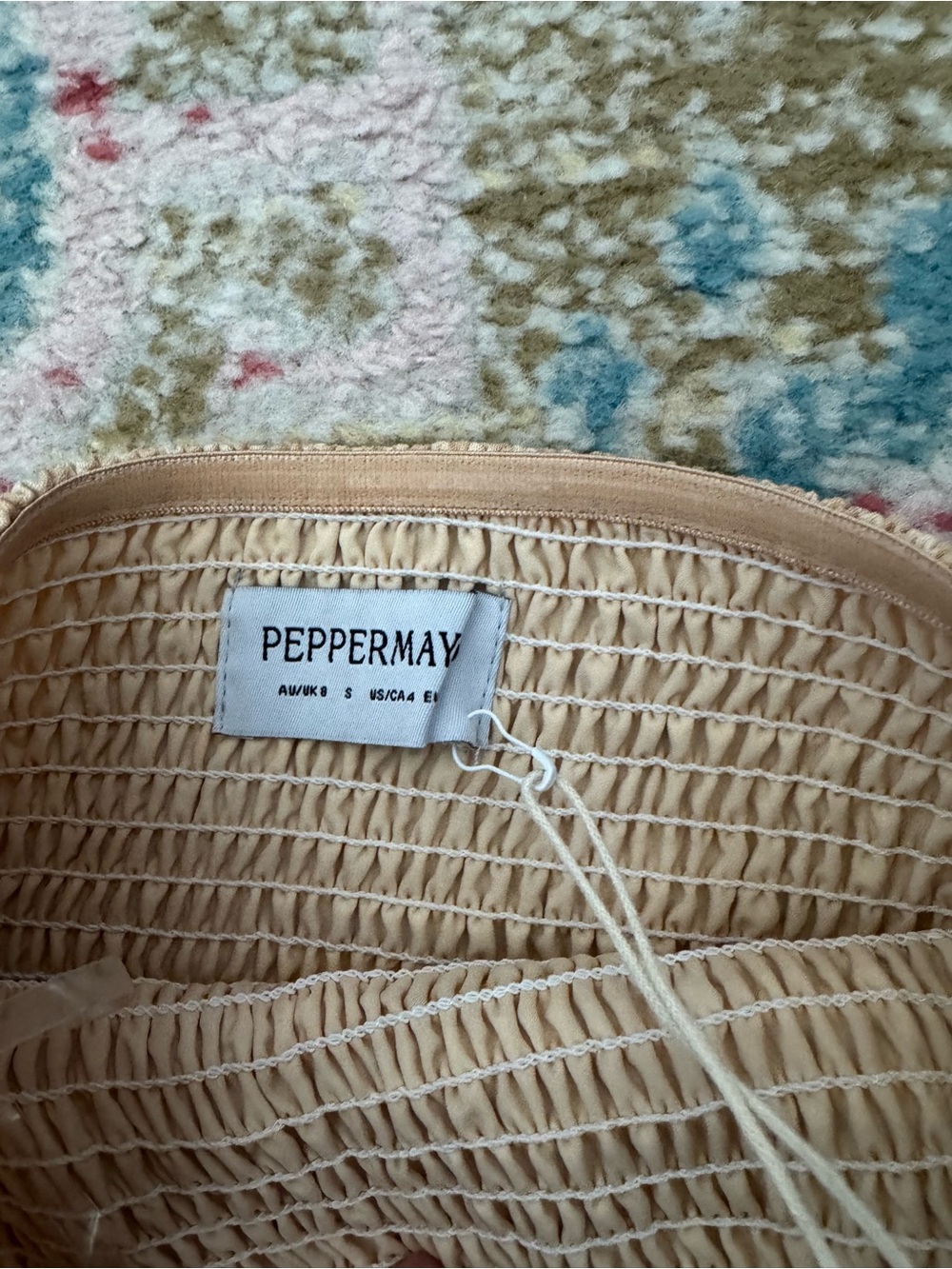 NWT Peppermayo Gingham Smocked Mini Dress - Picture 3 of 3